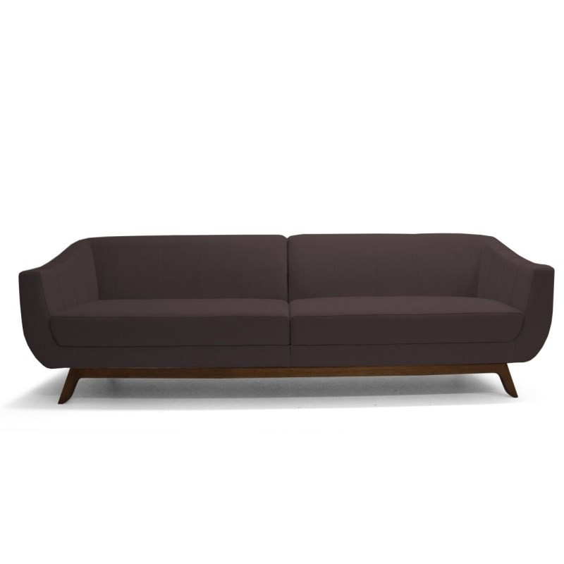 Sofá Atenas 3 Lugares 230cm C34 Marrom - Domi