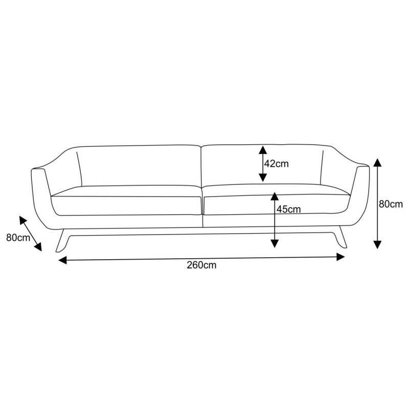 Sofá Atenas 4 Lugares 260cm C12 Branco - Domi