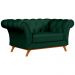 Sofá para Sala de Estar 150cm 1 Lugar Base Madeira Império B-303 Veludo Verde Musgo - Domi