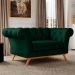 Sofá para Sala de Estar 150cm 1 Lugar Base Madeira Império B-303 Veludo Verde Musgo - Domi