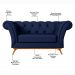 Sofá para Sala de Estar 150cm 1 Lugar Base Madeira Império B-304 Veludo Azul Marinho- Domi