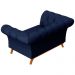 Sofá para Sala de Estar 150cm 1 Lugar Base Madeira Império B-304 Veludo Azul Marinho- Domi