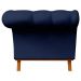Sofá para Sala de Estar 150cm 1 Lugar Base Madeira Império B-304 Veludo Azul Marinho- Domi