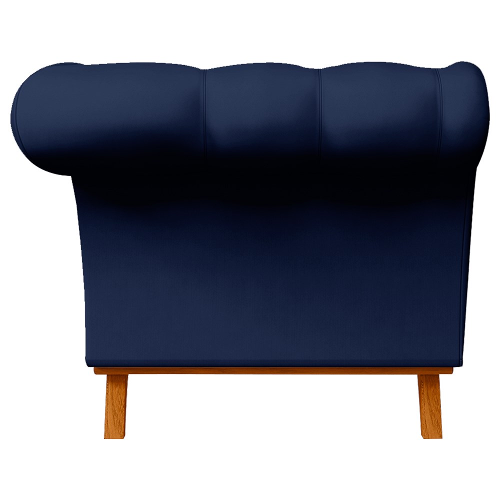 Sofá para Sala de Estar 150cm 1 Lugar Base Madeira Império B-304 Veludo Azul Marinho- Domi