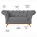 Sofá para Sala de Estar 150cm 1 Lugar Base Madeira Império B-317 Veludo Cinza - Domi