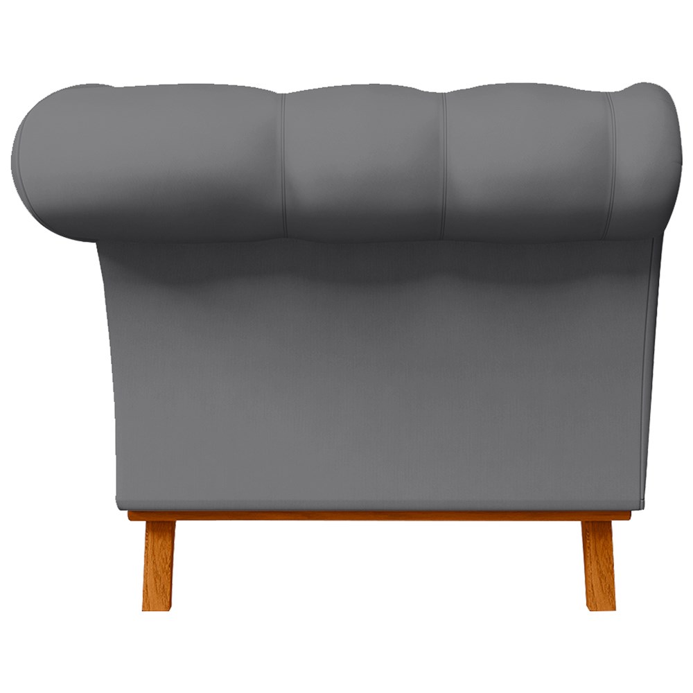 Sofá para Sala de Estar 150cm 1 Lugar Base Madeira Império B-317 Veludo Cinza - Domi
