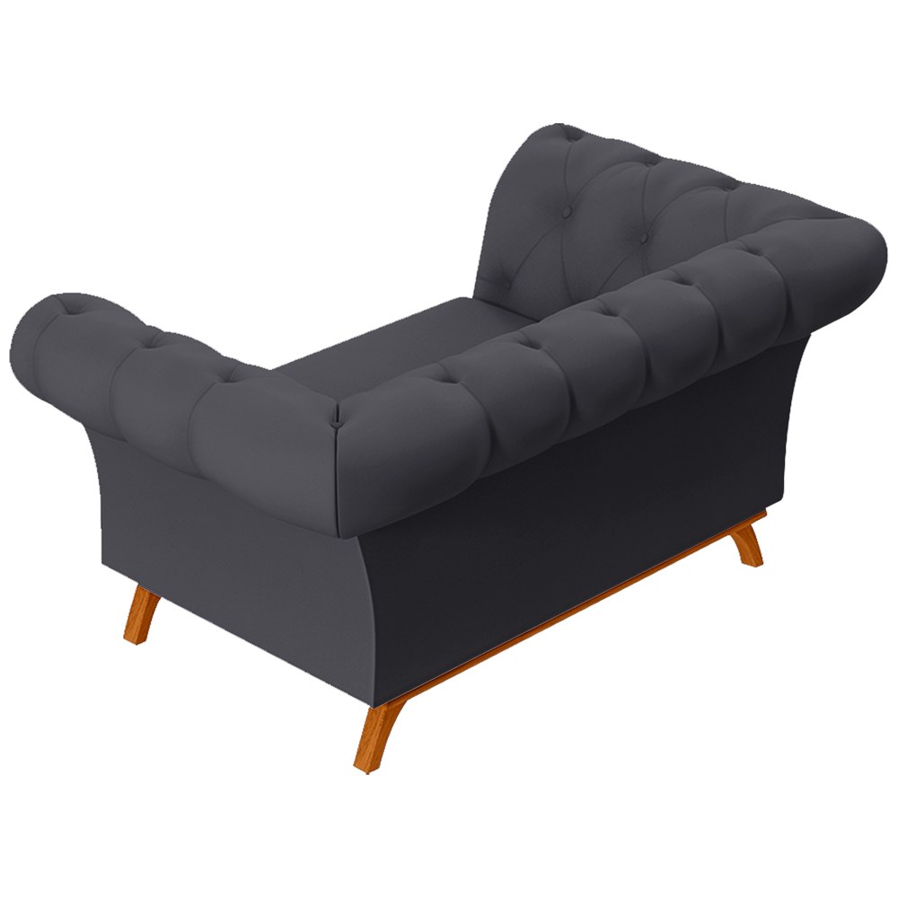 Sofá para Sala de Estar 150cm 1 Lugar Base Madeira Império C-03 Corano Cinza - Domi