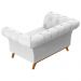 Sofá para Sala de Estar 150cm 1 Lugar Base Madeira Império C-12 Corano Branco - Domi