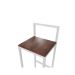 Banqueta Alta Balcão Bistrô Industrial Branca Premium Madeira Imbuia