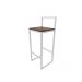 Banqueta Alta Balcão Bistrô Industrial Branca Premium Madeira Imbuia