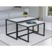 Conjunto Mesa De Centro Industrial 65cm e 60cm Aço Preto Duo Madeira Branca