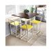 Conjunto Mesa Imbuia 4 Cadeiras Pequena Estofado Industrial White e Amarelo