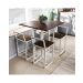 Conjunto Mesa Imbuia 4 Cadeiras Pequena Estofado Industrial White e Marrom
