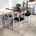 Conjunto Mesa Imbuia 4 Cadeiras Pequena Estofado Industrial White e Preto
