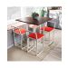 Conjunto Mesa Imbuia 4 Cadeiras Pequena Estofado Industrial White e Vermelho