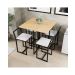 Conjunto Mesa Pinus 4 Cadeiras Estofado Industrial Black e Laca Branca