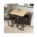 Conjunto Mesa Pinus 4 Cadeiras Estofado Industrial Black e Marrom