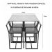 Conjunto Mesa Pinus 4 Cadeiras Estofado Industrial Black e Marrom