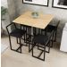 Conjunto Mesa Pinus 4 Cadeiras Estofado Industrial Black e Preto