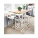 Conjunto Mesa Pinus 4 Cadeiras Estofado Industrial White e Laca Branca