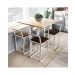 Conjunto Mesa Pinus 4 Cadeiras Estofado Industrial White e Marrom