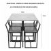Conjunto Mesa Pinus 4 Cadeiras Estofado Industrial White e Preto