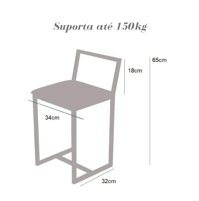 Conjunto Mesa Pinus 4 Cadeiras Estofado Industrial White e Preto