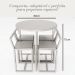 Conjunto Mesa Redonda Branca 4 Cadeiras Pequena Estofado Industrial Black e Marrom