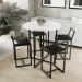 Conjunto Mesa Redonda Branca 4 Cadeiras Pequena Estofado Industrial Black e Preto