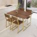 Conjunto Mesa de Jantar Retangular 4 Cadeiras Imbuia Riviera Industrial Dourado