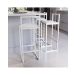 Jogo 3 Banqueta Alta Balcão Bistrô Industrial Branca Assento Estofado Branco