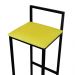 Kit 2 Banqueta Alta Cozinha Bar Balcão Bistrô Industrial Preta Assento Estofado Amarelo