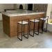 Kit 2 Banqueta Alta Cozinha Bar Balcão Bistrô Industrial Preta Assento Estofado Branco