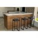 Kit 2 Banqueta Alta Cozinha Bar Balcão Bistrô Industrial Preta Assento Estofado Preto