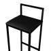 Kit 2 Banqueta Alta Cozinha Bar Balcão Bistrô Industrial Preta Assento Estofado Preto