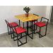 Kit 2 Banqueta Baixa Para Cozinha Preta Industrial Assento Estofado Vermelho