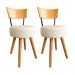 Kit 2 Cadeiras Jantar Cozinha Estofada Off-White Com Encosto Madeira Urban