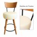 Kit 3 Banqueta Alta Cozinha Estofada Off-White Com Encosto Madeira Urban