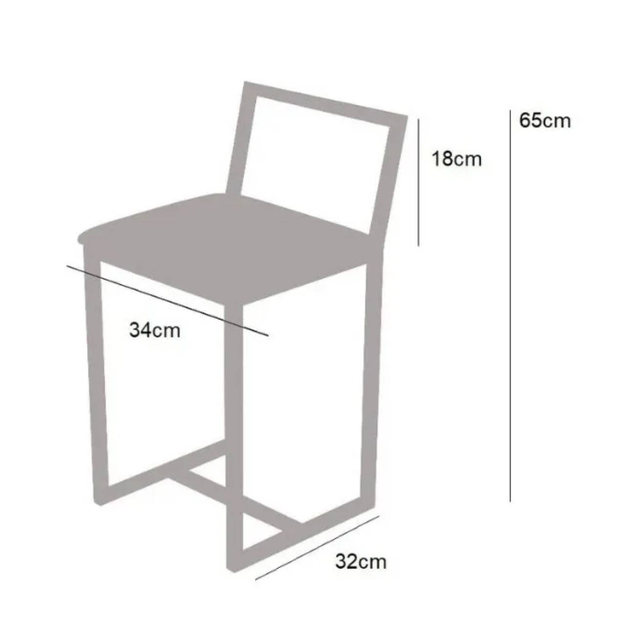 Kit 3 Banqueta Baixa Para Cozinha Preta Industrial Assento Estofado Marrom
