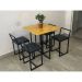 Kit 3 Banqueta Baixa Para Cozinha Preta Industrial Assento Estofado Preto