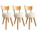 Kit 4 Cadeiras Jantar Cozinha Estofada Off-White Com Encosto Madeira Urban