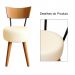 Kit 4 Cadeiras Jantar Cozinha Estofada Off-White Com Encosto Madeira Urban