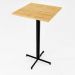 Mesa Alta Bar Bistrô Quadrada 100x50cm Preta Tampo Pinus Industrial