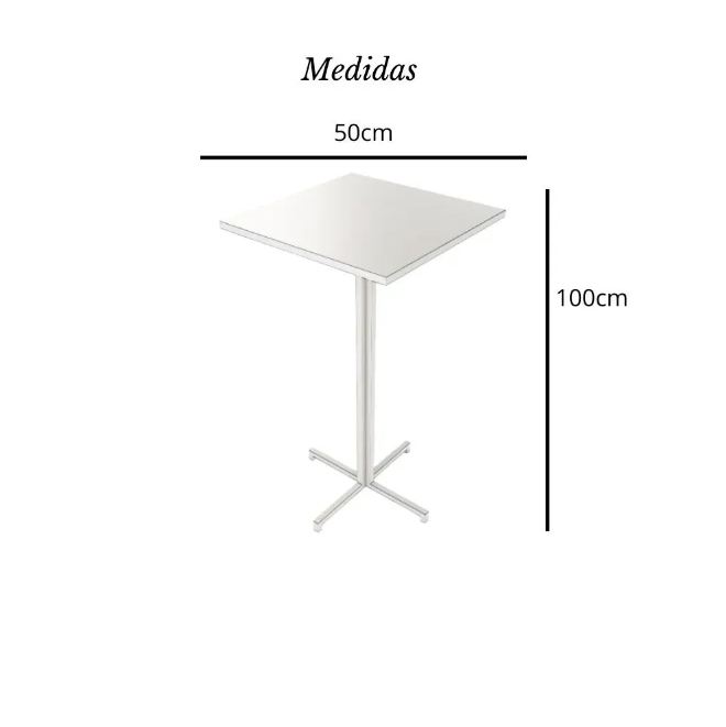 Mesa Alta Bar Bistrô Quadrada 100x50cm Preta Tampo Pinus Industrial