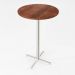 Mesa Alta Bar Bistrô Redonda 100x60cm Branca Tampo Imbuia Industrial
