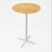 Mesa Alta Bar Bistrô Redonda 100x60cm Branca Tampo Pinus Industrial