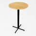 Mesa Alta Bar Bistrô Redonda 100x60cm Preta Tampo Pinus Industrial