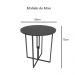 Mesa Redonda Industrial Preto 80cm Tampo Madeira Preto