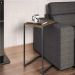 Mesa de Apoio Lateral Sofá Industrial 65cm Preta Madeira Imbuia