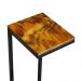 Mesa de Apoio Lateral Sofá Industrial 65cm Preta Madeira Imbuia